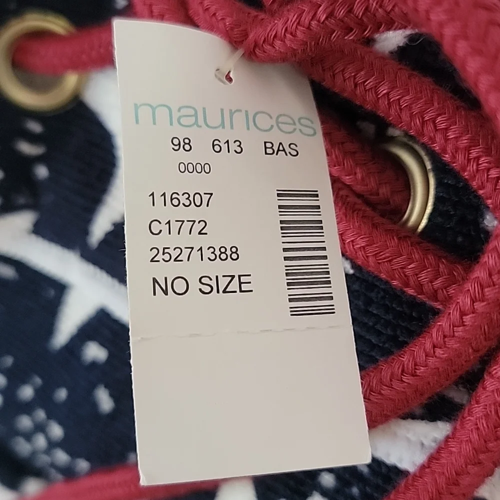Maurices American flag beach towel bag.